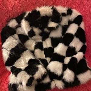 Forever 21 Black and White Faux Fur Coat